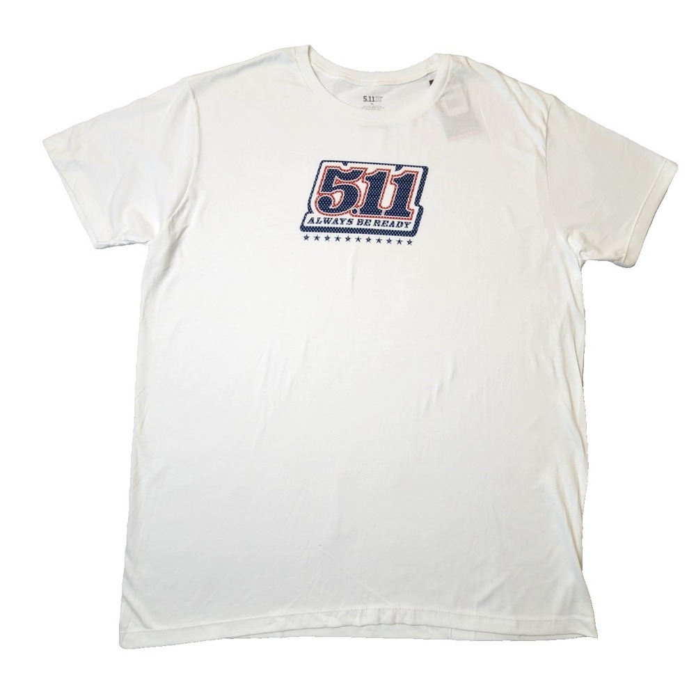 511 Tactical T Shirt Mens XL Graphic Tee 5.11 Logo 100% Cotton White NWT